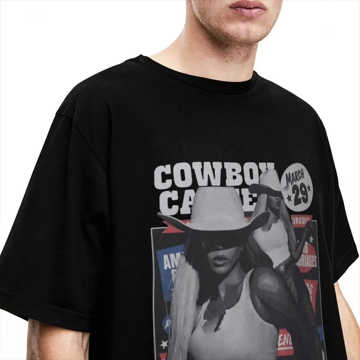 Vintage Cowboy Carter Beyonce 2024 Tour Merch Shirt for Men Women music queen Novelty Pure Cotton Printed Tees