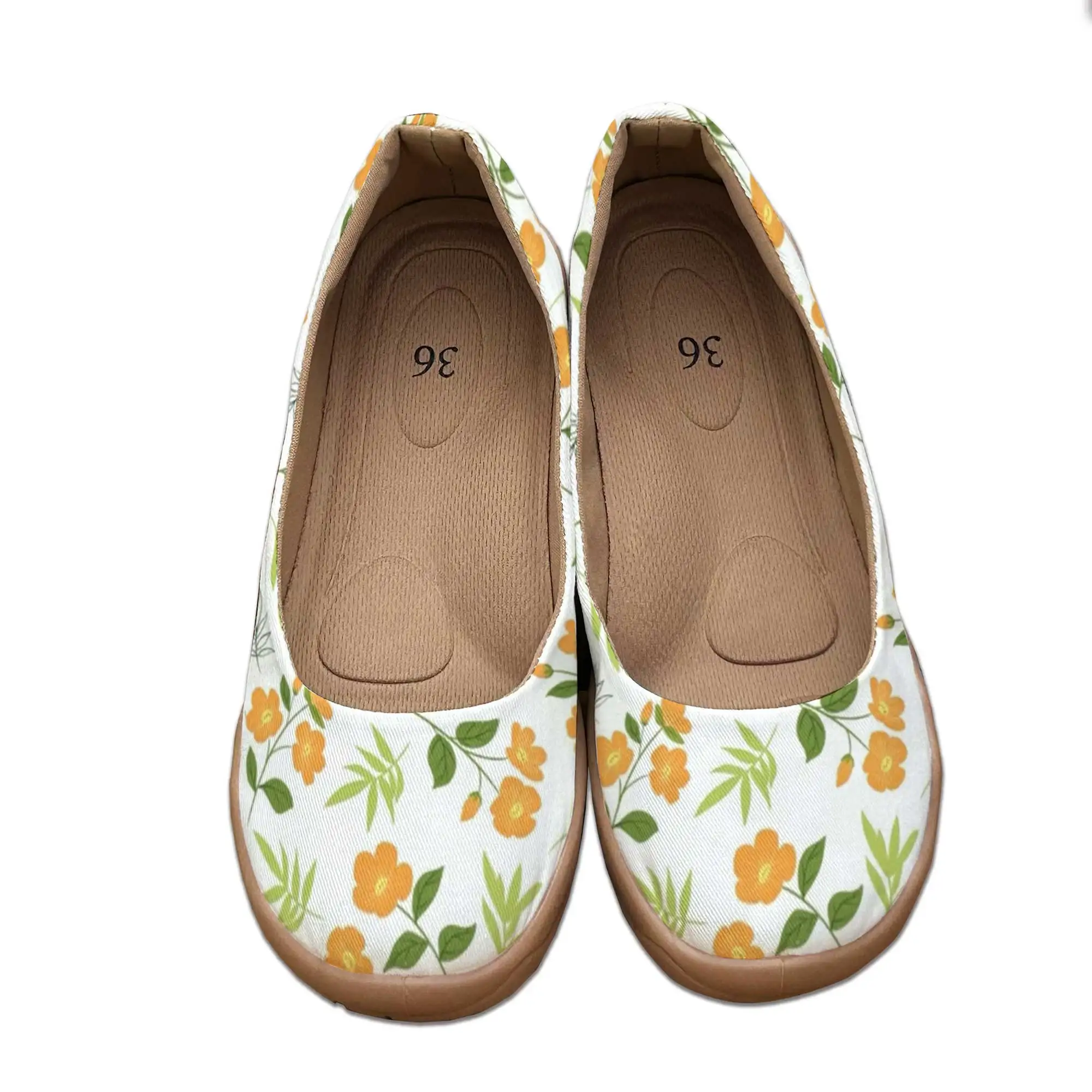 Good News for Wide Feet! Wide-Fit Soft-Soled Slip-On Women's Shoes, Fresh Floral Shallow-Mouth Lazy Shoes, Large Sizes That Don'T Tire Your Feet