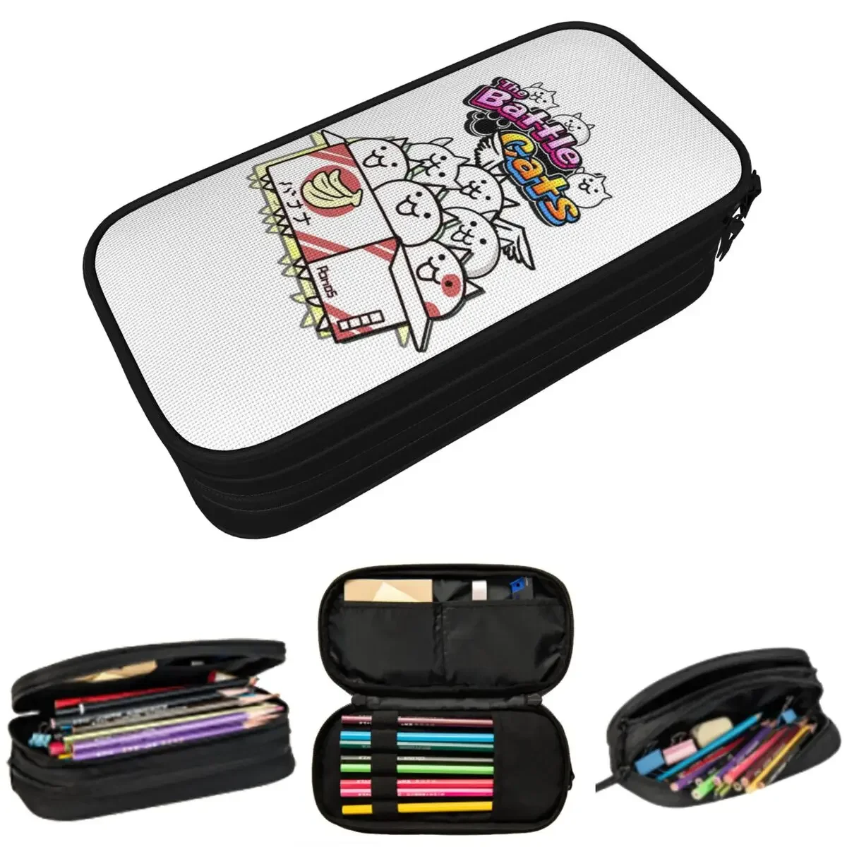 

Battle Cats Pencil Cases Large Capacity Pen Bags Pen Box Pencil Pouch For Boys Girls Students Stationery School Office