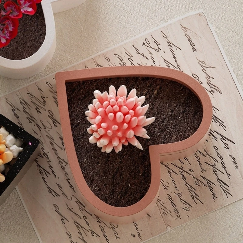 

98km Silicone Heart Mold for Unique Home Decoration Cup and Storage Pots Mould