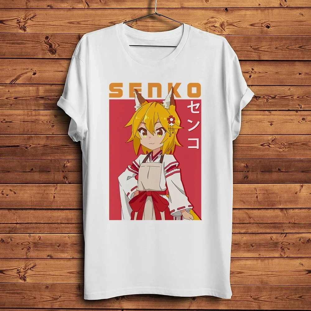 Camiseta divertida de Anime para hombre, camisa blanca informal de Manga corta Unisex, ropa de calle transpirable, Sewayaki Kitsune No senko-san