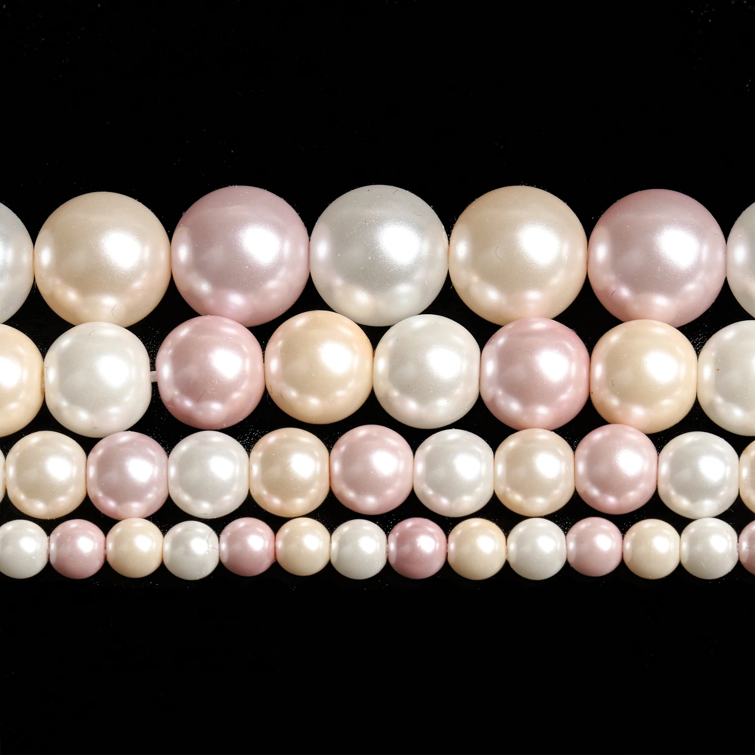 White Pink Shell Pearls Beads Natural Shell Round Loose Spacer Beads for Jewelry Making DIY Bracelet Earrings 15\'\' 4 6 8 10mm