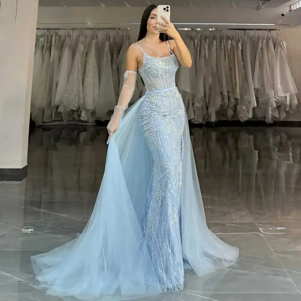 

Elegant Mermaid Evening Dresses Rhinestones Diamond Lace Party Special Occasion Gown One Shoulder Bridal Gown Customized