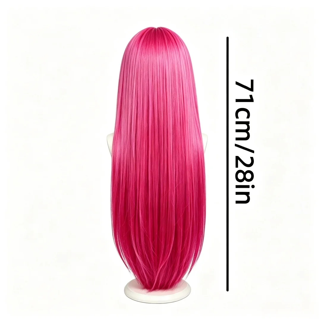 The Girl's Photo Accessory Wig Is Made from Heat-Resistant Synthetic Fiber Strands, Featuring a Breathable Cap and a Fluffy