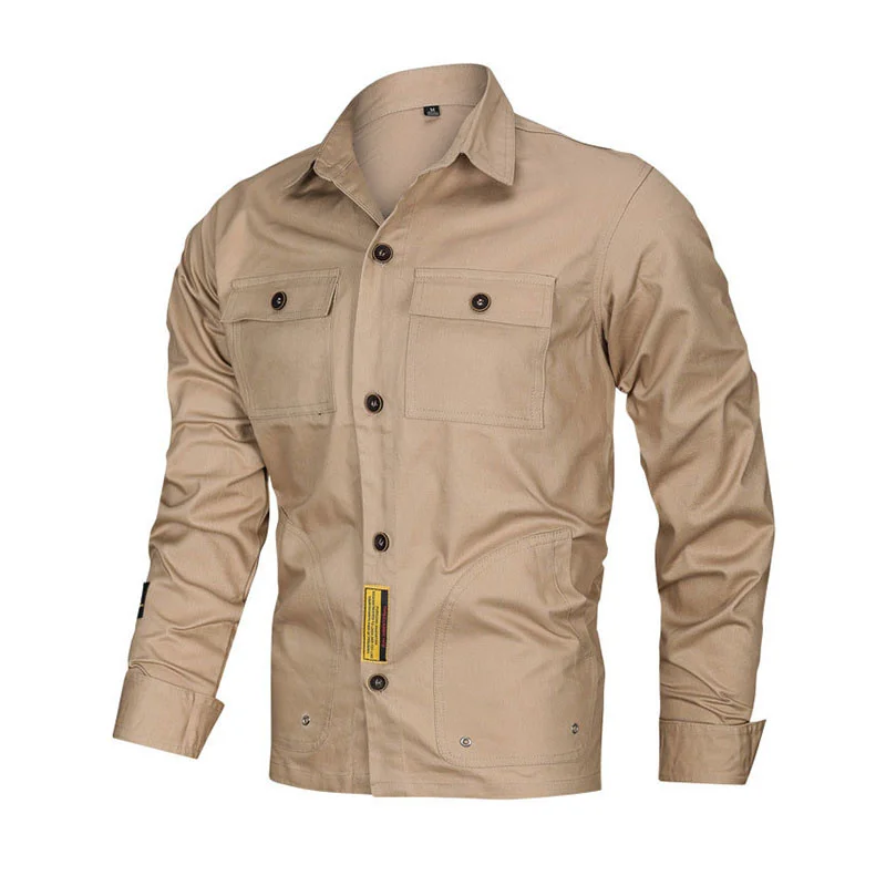 Men Outdoor Military Tactical Shirt Cotton Breathable Quick Dry Long Sleeve Climbing Hiking Fishing Trekking Camping Blouse