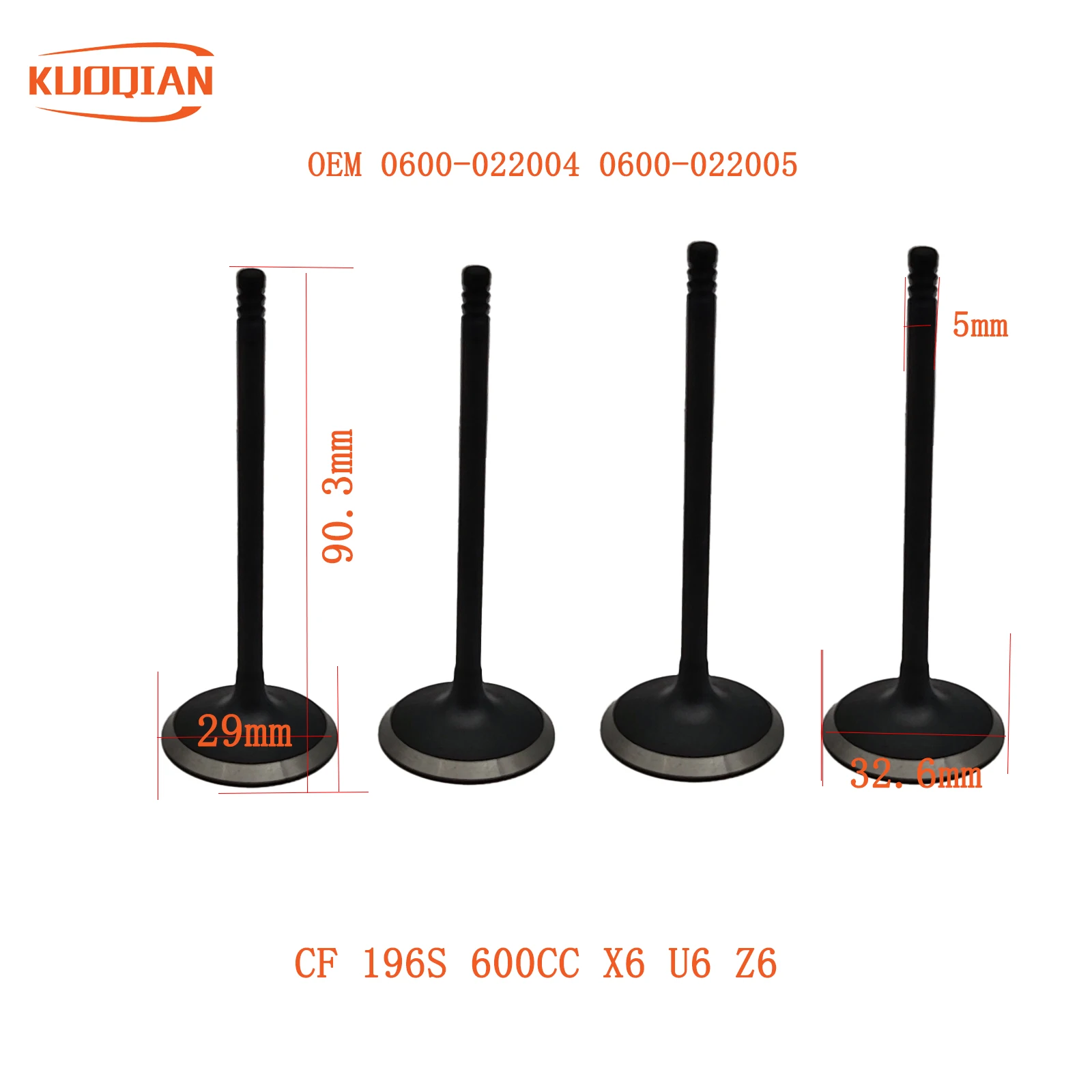 

Впускной выпускной клапан OEM 0600-022004 0600-022005 для CF 600cc SSV UTV CF600-5 UForce U6196S-B U6 ATV CF600 CF625