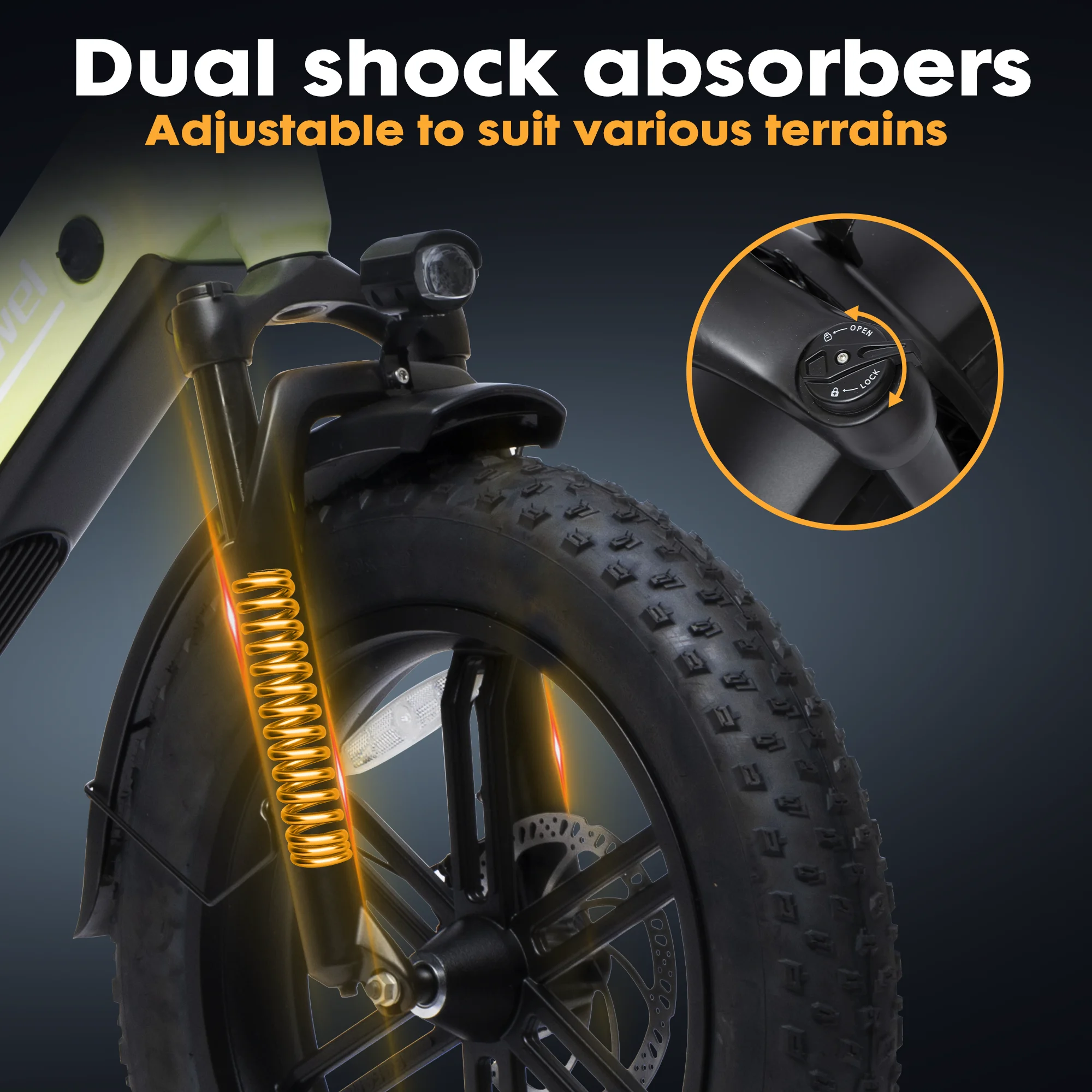 Bodywel F20 Pro Elektrofahrrad für Erwachsene 48V20AH Akku 20 Zoll Reifen Schneemobil-Stil E-Bike – Detail 3