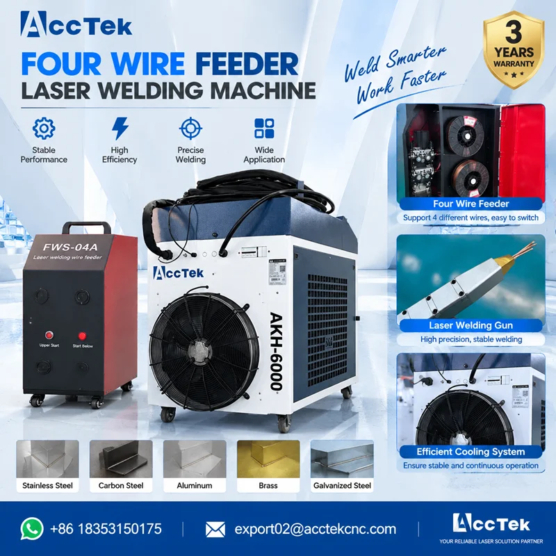 Professional 6000W 4 Wire Feeding Laser Welding Machine CNC Fiber Laser Welder for Stainless Steel Carbon Steel Brass Welding