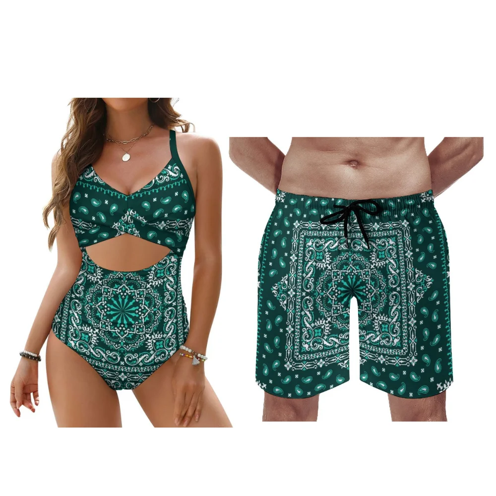 Настраиваемые банданы для пар, пляжные плавки-бикини, подходящие для использования в отпуск, новый стиль 2025 года