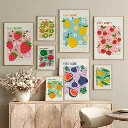 Fruit Market Strawberry Lemon Orange Banana Cherry Wall Art Nordic Posters Pictures For Living Room Decor Canvas Prints Painting