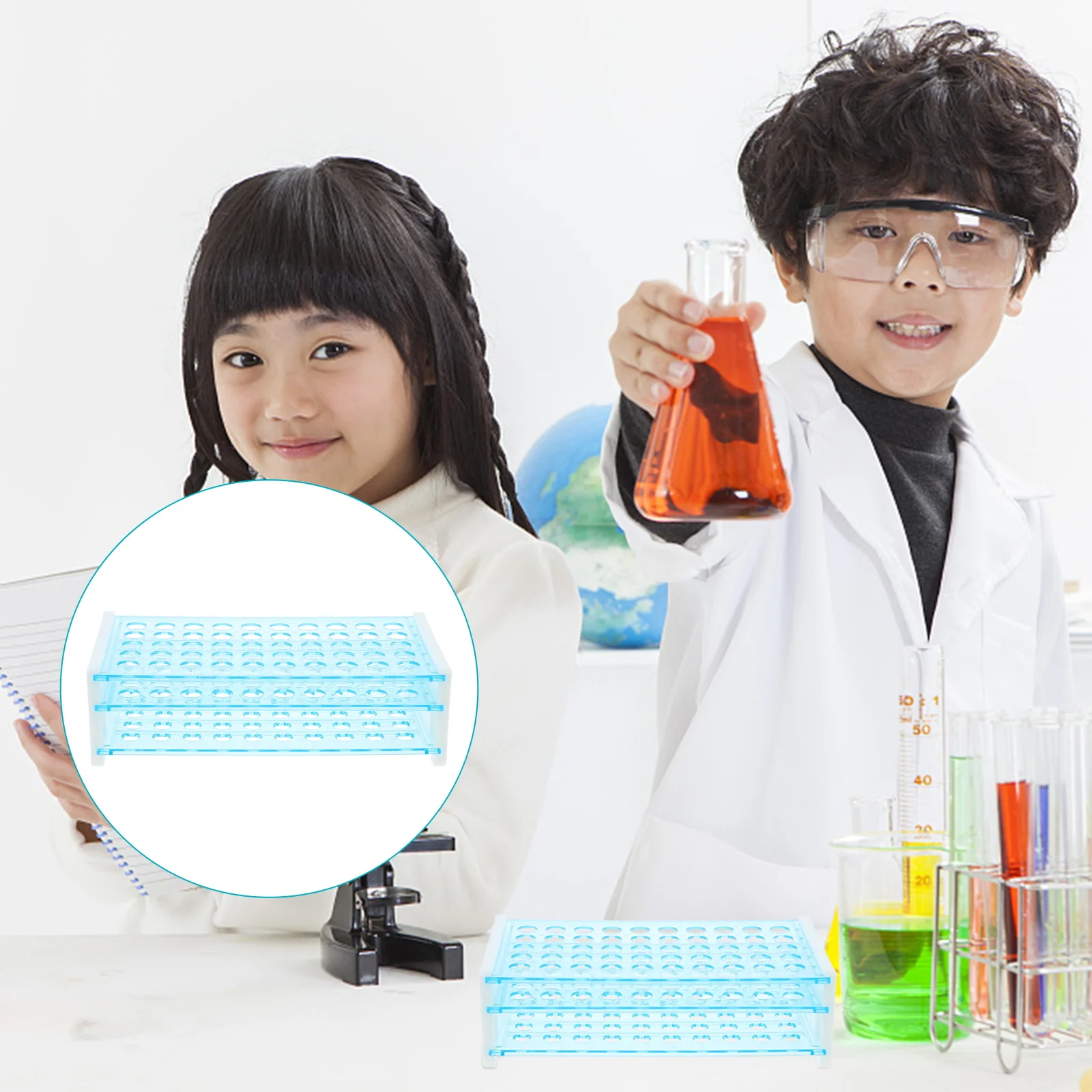 

Test Tube Rack Organizer Plastic Stand Racks Vial Holder Polypropylene Lab