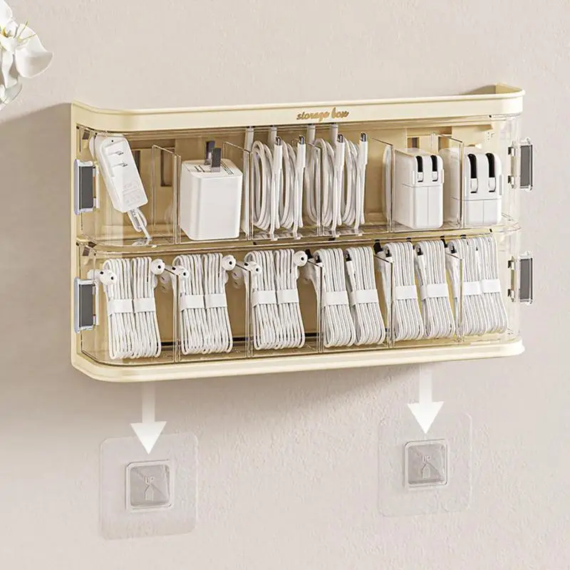 Data Cable Drawer Organizer Box Multi-layer Cable Drawer Organizer Storage Box Multi-Functional Cable Management Removable Home