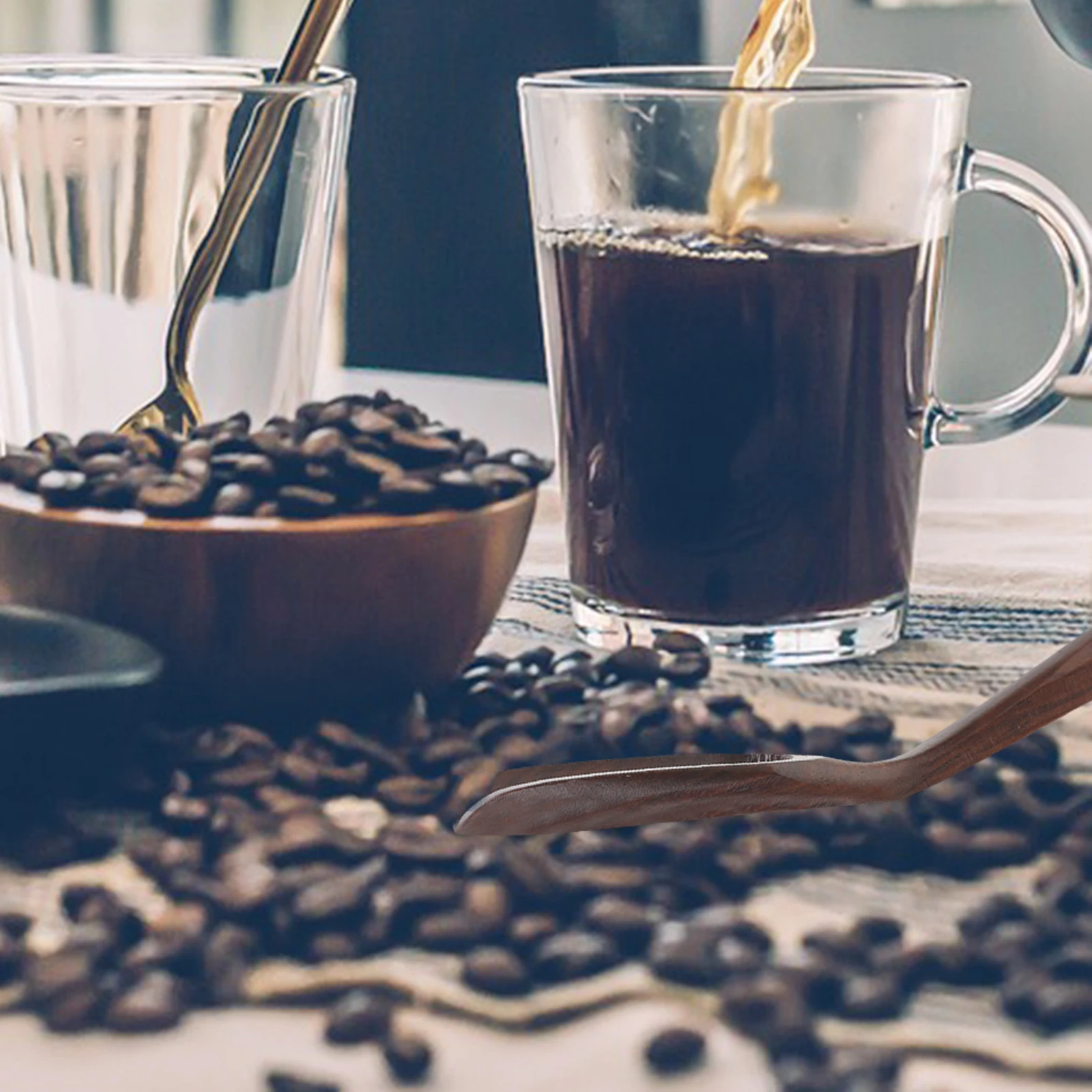 

3Pcs Handmade Wood Tea Spoon Solid Natural Natural Material Ecofriendly Lightweight Tea Scoop Coffee Flour Sugar