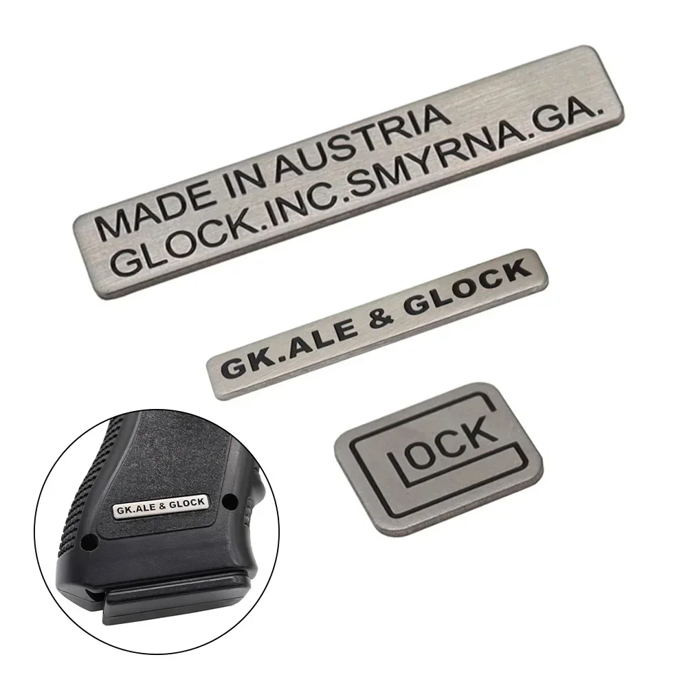 Tactical Pistol Glock Logo Metal Sticker CS Toy Gun Airsoft Decorative DIY Stickers For Glock 17 18 19 Hunting Accessories