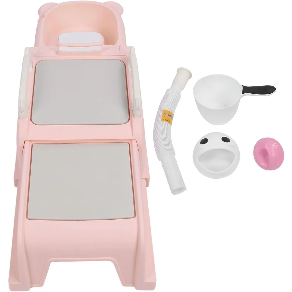 

Kids Hair Washing Chair Retractable Kids Shampoo Chair Non Slip Toddler Head Hair Rinser Salon Seat with Soft Padded Cushion