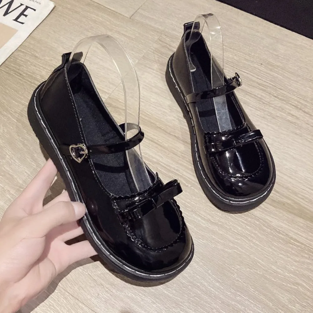 2026 Neue Frühlings-Lolita-Damen-Mary-Jane-Schuhe, schlichte, flache Schuhe mit runder Zehenpartie, Damen-Lederschuhe im schlichten Outdoor-College-Stil – Detail 8