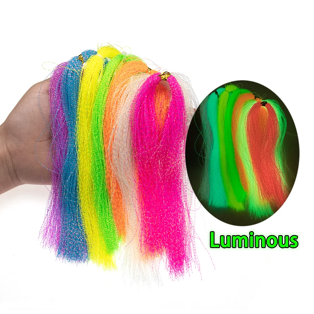 3-7 Packungen Leuchtende Kristall-Flash-Fliegenbindematerialien Lumo Flashabou Holographisches Tinsel-Garn Jig-Haken-Köderstränge – Detail 1