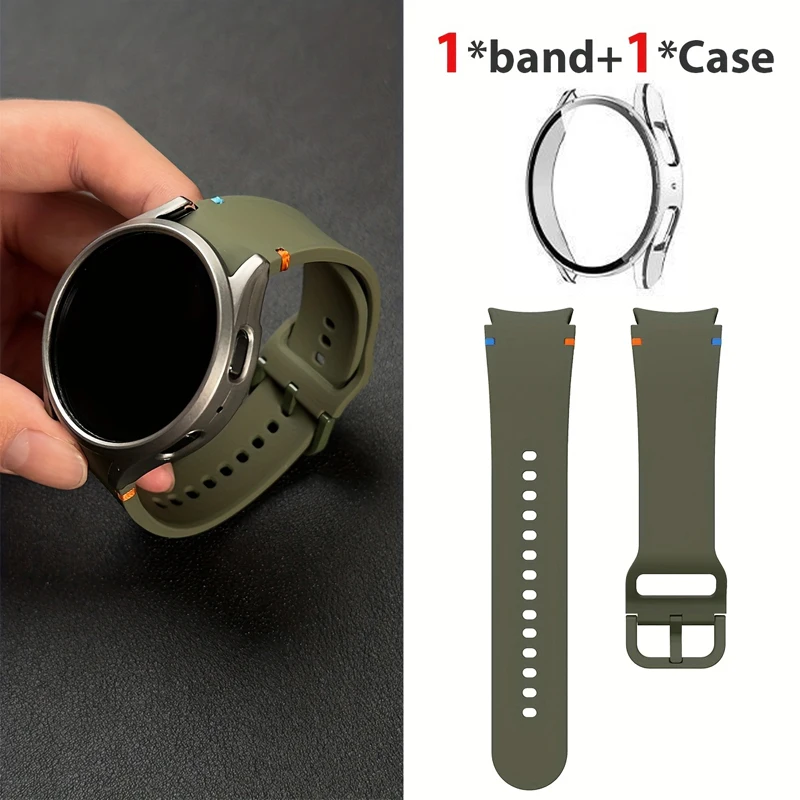 Gehäuse + Armband für Samsung Galaxy Watch 7 6 5 4 40 mm 44 mm Silikon offizielles Band PC-Schutzhülle Bumper Galaxy Watch 7 Zubehör