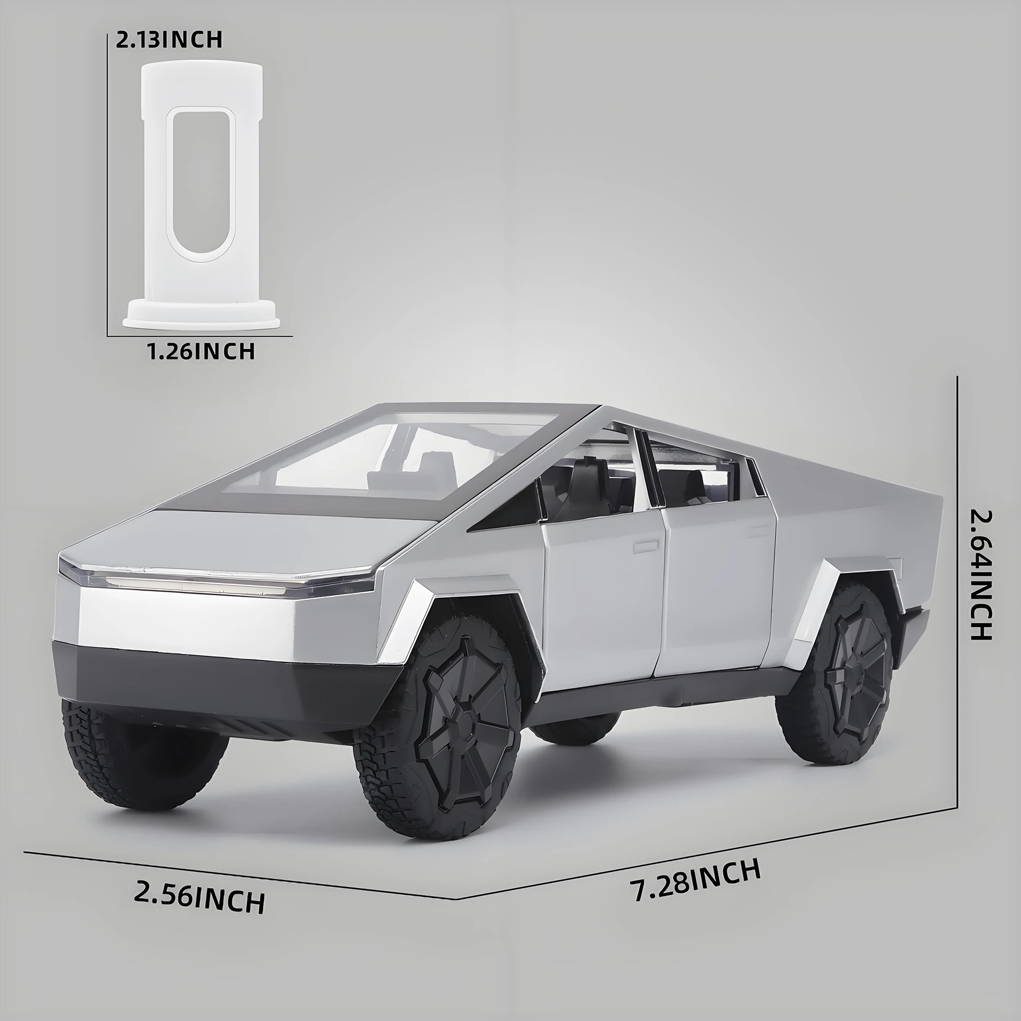 1:32 Cybertruck Pickup Toy Lega Fuoristrada Modello in metallo pressofuso Regali giocattolo per il ritorno del suono e della luce, Regalo di compleanno per bambini.