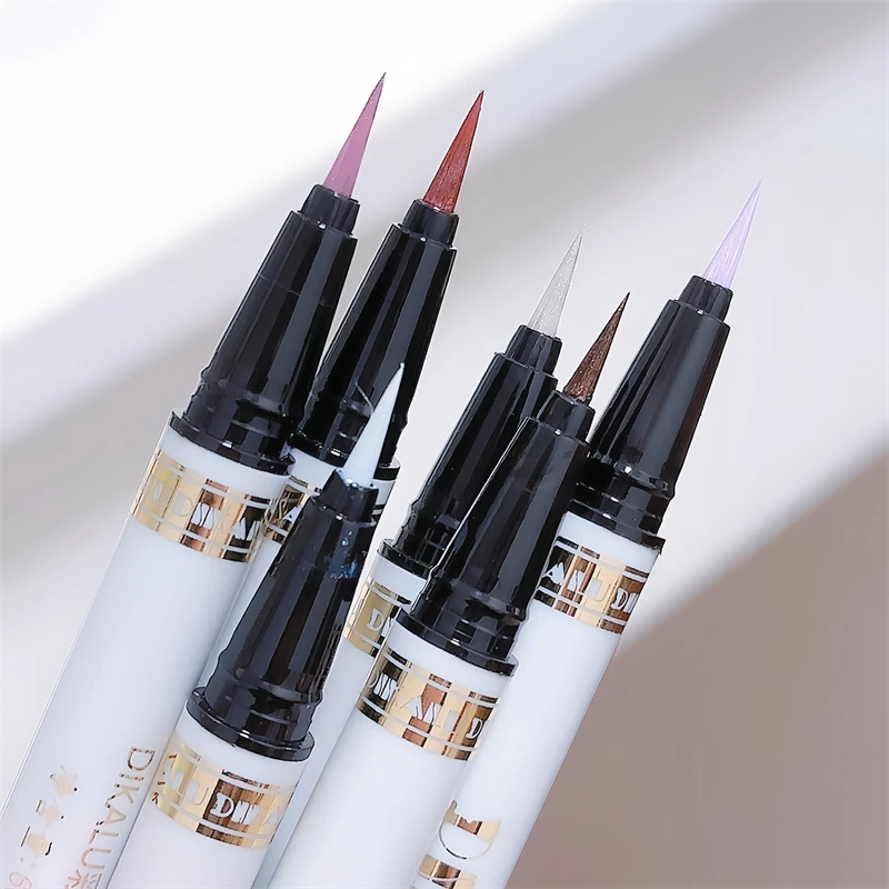 アイライナーペンは目を明るくします 2 in 1、超極細、光沢のある、高光沢のパールアイライナー、自然で長持ちします