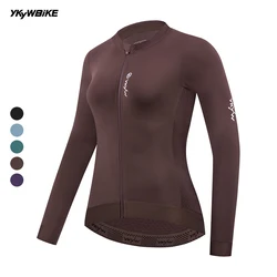 YKYWBIKE 2026 Women Cycling Jersey Spring Road Bike Long Sleeve Spring Autumn Bicycle Biking Clothing Slim Riding Long Shirt