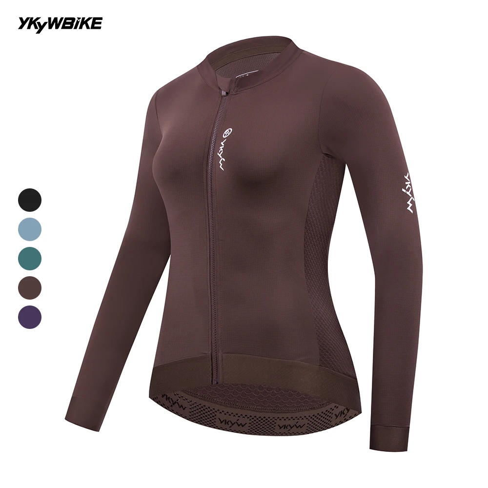 YKYWBIKE 2025 Women Cycling Jersey Spring Road Bike Long Sleeve Spring Autumn Bicycle Biking Clothing Slim Riding Long Shirt