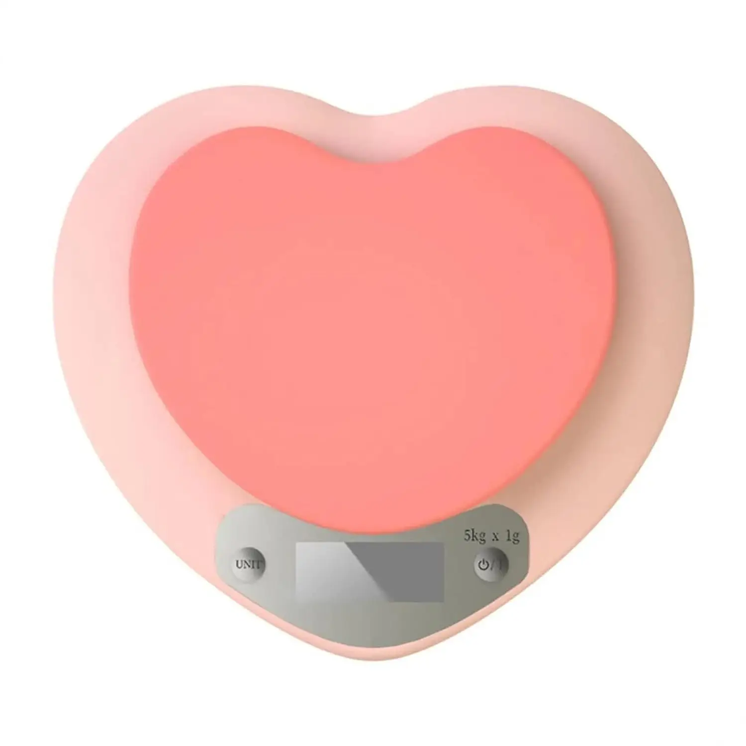 Digital Kitchen Scale, 11lb/5kg Capacity, 1g Accuracy, LCD Display, Pink