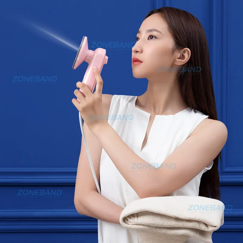 Portable Mini Vertical Garment Steamer Dewrinkle Pink Ironing Machine for Clothes Pants Shirt Bussiness Trips Home Appliances