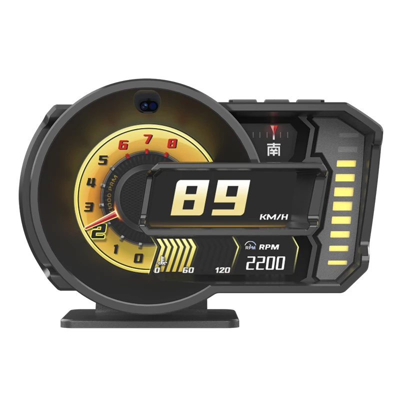 New A590 OBD+GPS Head Up Display Full LCD Instrument Panel Modification Gauge RPM Voltage Oi Pressure Turbo Meter