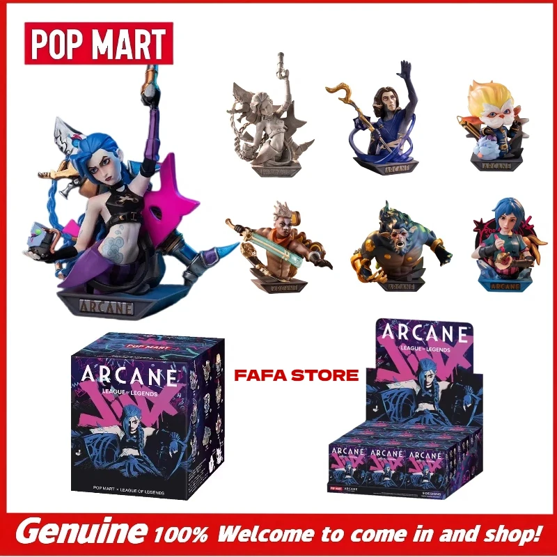 Original POP MART Blind Box Trendiges Spielzeug League Of Legends Arcane II Jinx Büste Statue Authentisches Sammlerstück Ornament Deko Geschenke