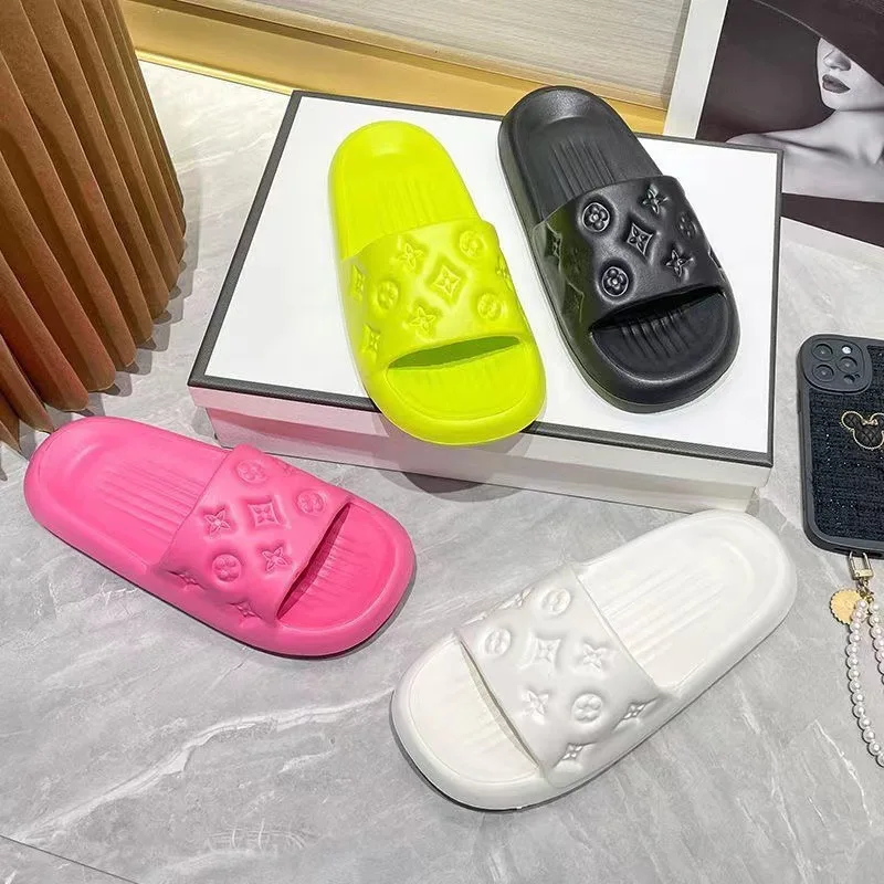 EVA Platform Slides Women Summer Thick Sole Non Slip Bathroom Slippers Indoor Outdoor Shower Sandals Soft Casual Beach Shoes