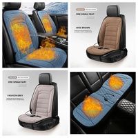 Winter Car Heated Seat Cushion - Plush Fleece Vehicle Electric Heating Pad, 12V Power Supply, Fast Heating, Universal for Driver