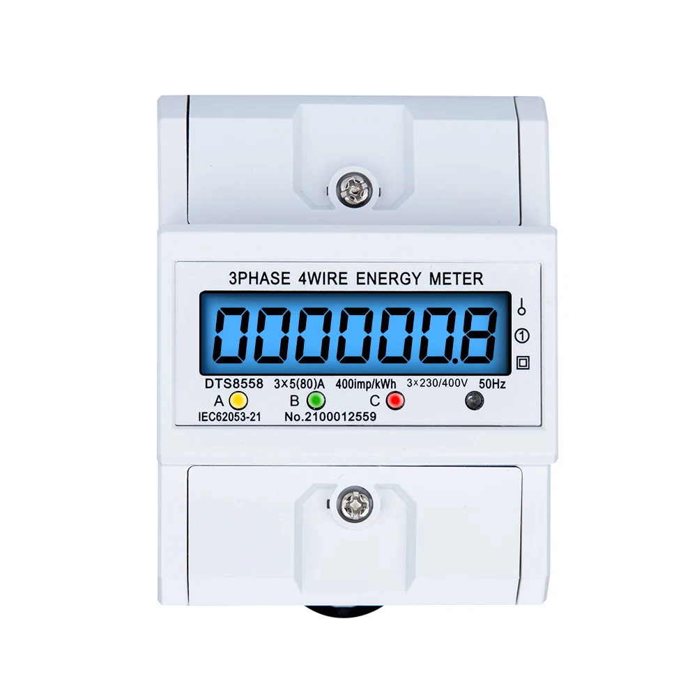 Upgrade 3 Fase 4 Draad Din Rail Elektronische Watt Energie Meter Wattmeter Kwh Lcd-Display Backlight 80a/100a