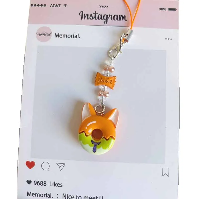 만화 주토피아 주디 닉 펜던트 귀여운 소녀 가방 캔디 참 폰 스트랩 커플 액세서리 선물