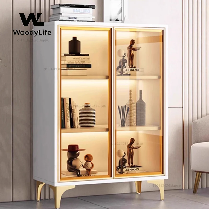 Shelves Nordic Glass Door Bookshelf Storage Shelves Organizers Cabinet Bedroom Bookcase Children's Library Home Furniture - view 5