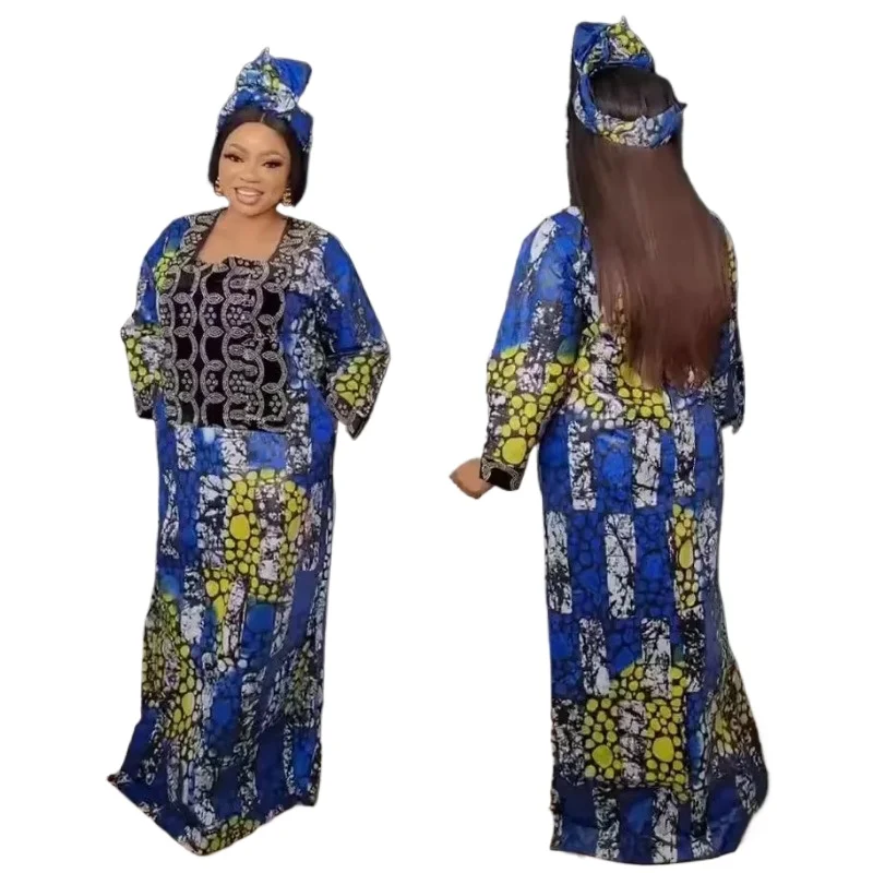 

African Dresses for Women Traditional 2024 Africa Clothing Dashiki Ankara Outfits Gown Abayas Robe Muslim Kaftan Maxi Long Dress