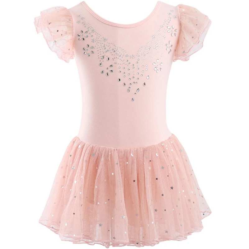 ปลอกคอเต้นรำสำหรับเด็กผู้หญิง, ชุดบัลเล่ต์สดใส, ทูโต้,กระโปรง, ยิม, ร่างกาย, เสื้อผ้าบัลเล่ต์, ชุดการแสดงบนเวที