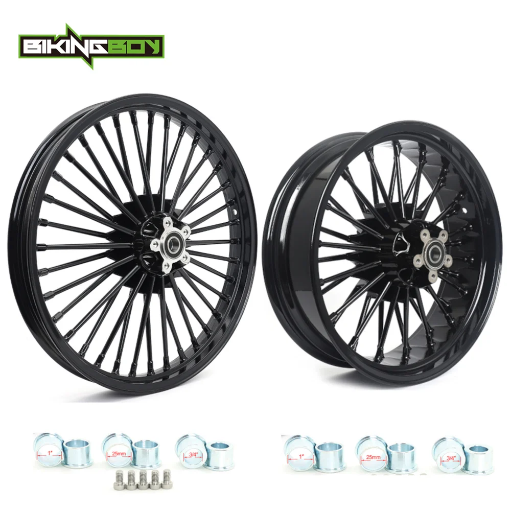 BIKINGBOY 21X2.15 16 / 18X3.5 5.5 Wheel Rim For Softail Heritage Standard FXST Springer FLSTC Dyna Fatboy FLSTF 08-17 Fat Spoke