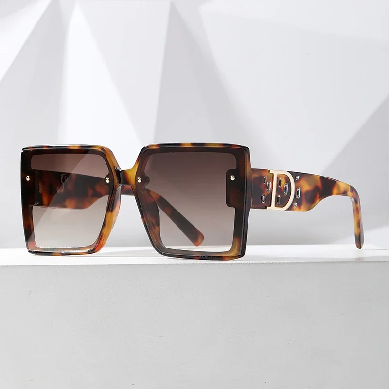 Classic Brand Designer Square Sunglasses Women 2023 New Trendy Sun Glasses Fashion Vintage Luxury Diamond Big Frame Shades UV400
