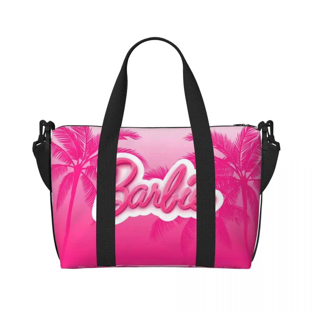 Custom Large Cartoon Barbie Tote Bag for Women Shoulder Shopper Beach Gym Travel Bag