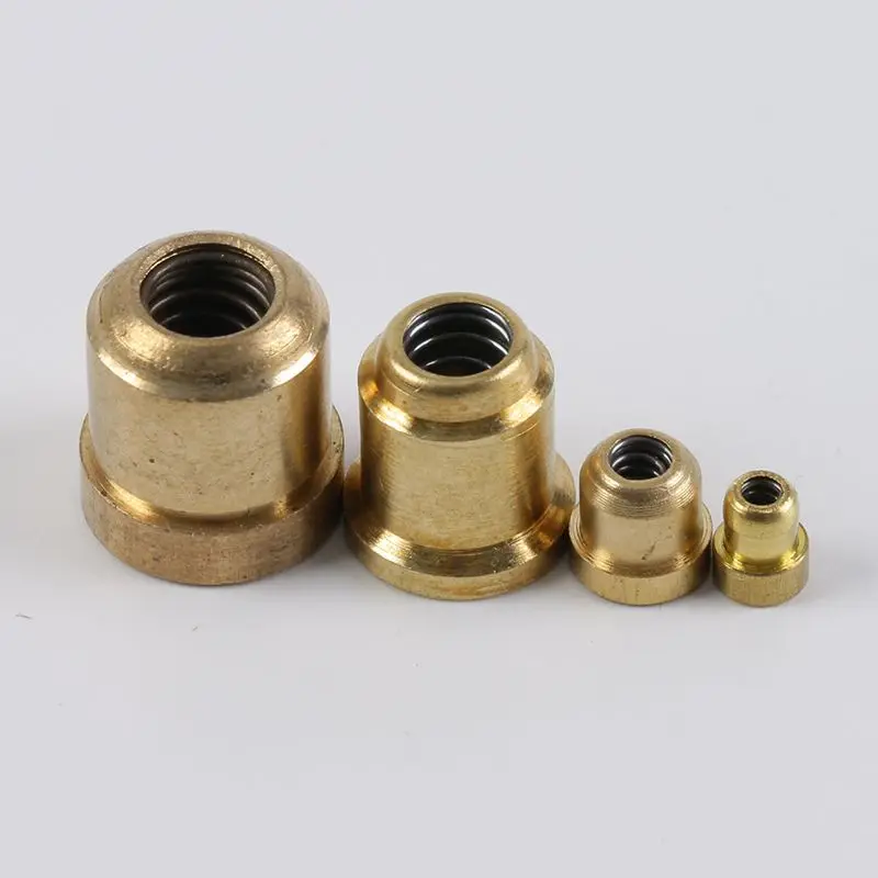 Brass Press Fit Flange Oil Cup Push‑Button Ball Grease Oiler, No‑Thread Press‑in Oiler for Machinery Bearing Repair