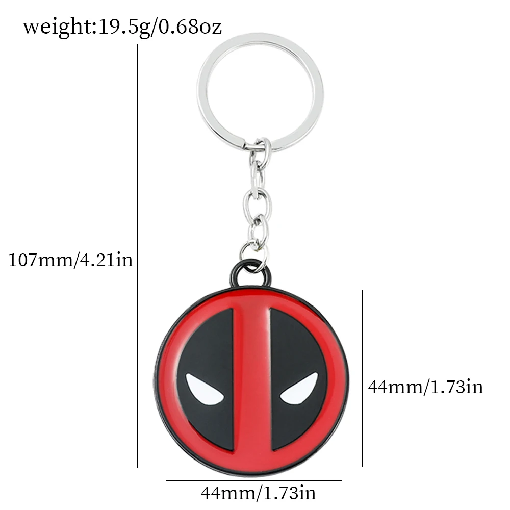 Marvel Movie Deadpool Figure Metal Keychain Deadpool Enamel Pendant Keyrings for Car Key Backpack Simple Style Accessories