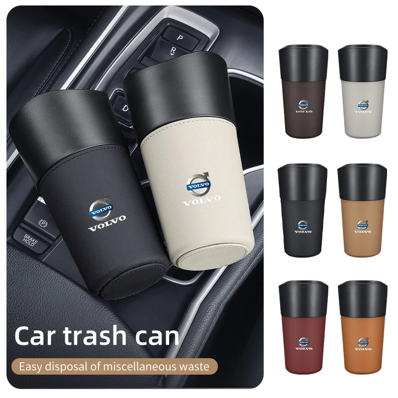 Car Trash Bin Garbage Can Storage Case For Volvo AWD C30 C70 S60 S80 S90 T6 V40 V50 V60 V70 V90 XC40 XC60 XC70 XC90