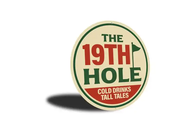 19th Hole Metal Sign, Golf Bar Sign, Golf Cabin Decor, Golf Lover Gift, Golfer Man Cave, Bar Wall Sign, Bar Signs For Men