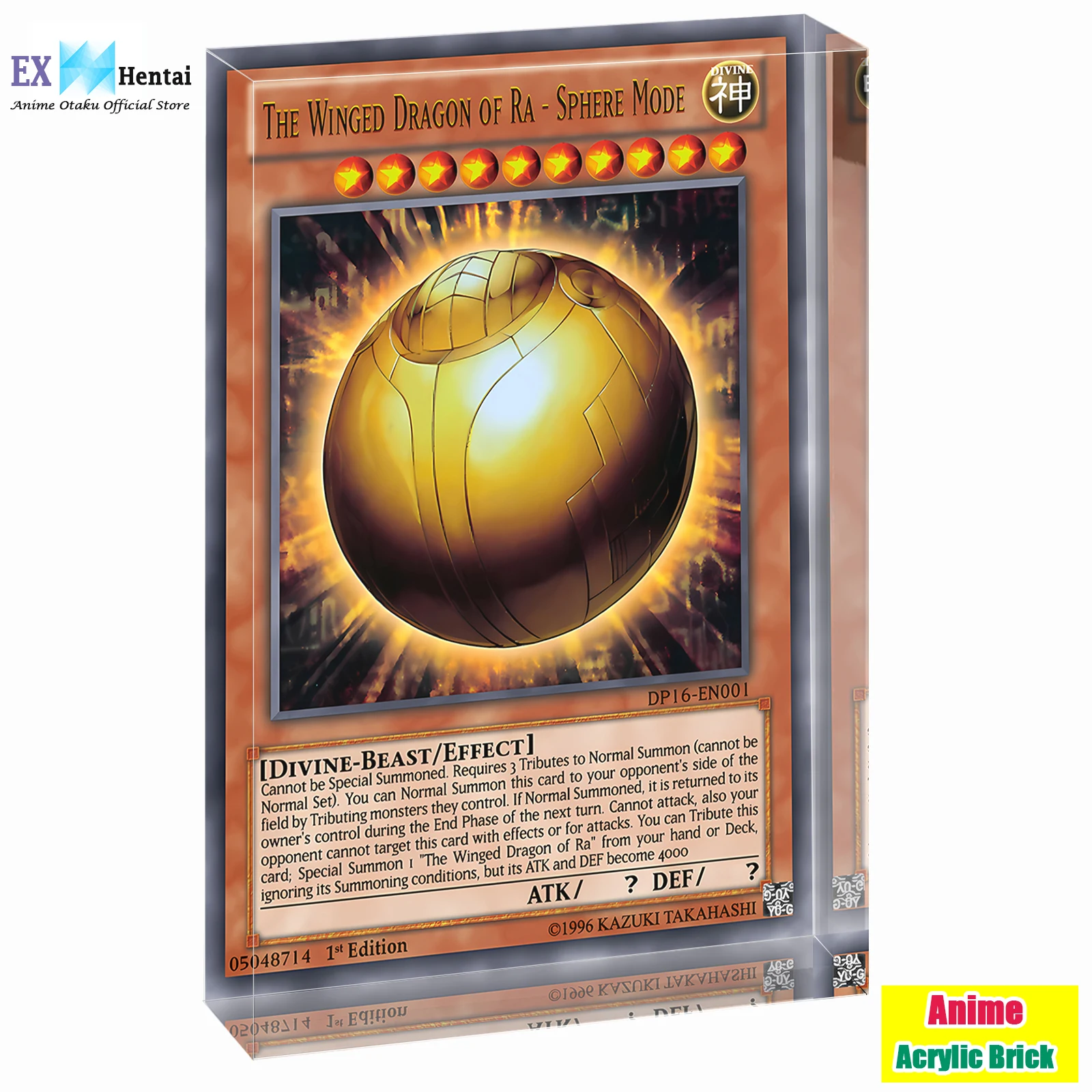 

The Winged Dragon of Ra Acrylic Block, Yu-Gi-Oh! Egyptian God Anime Collectible Card, Gamer Room Decor Gift for Men, Duelist