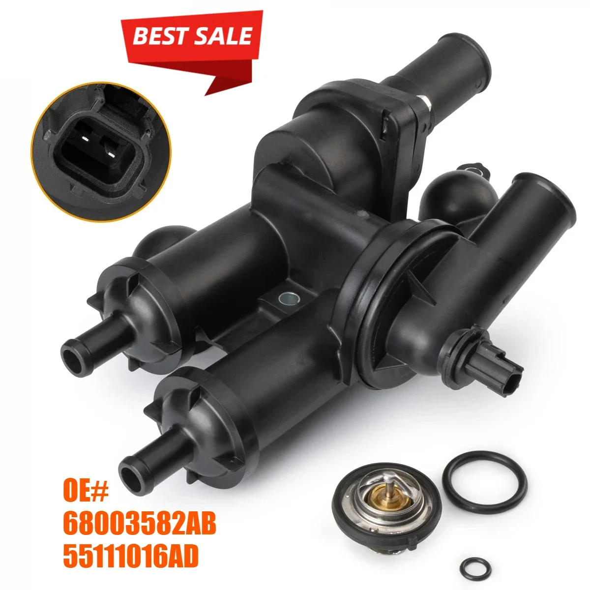 

902319 Thermostat Housing Assembly Kit For Chrysler 200 Sebring Dodge Avenger Journey Caliber Jeep Patriot 68003582AB 55111016AD