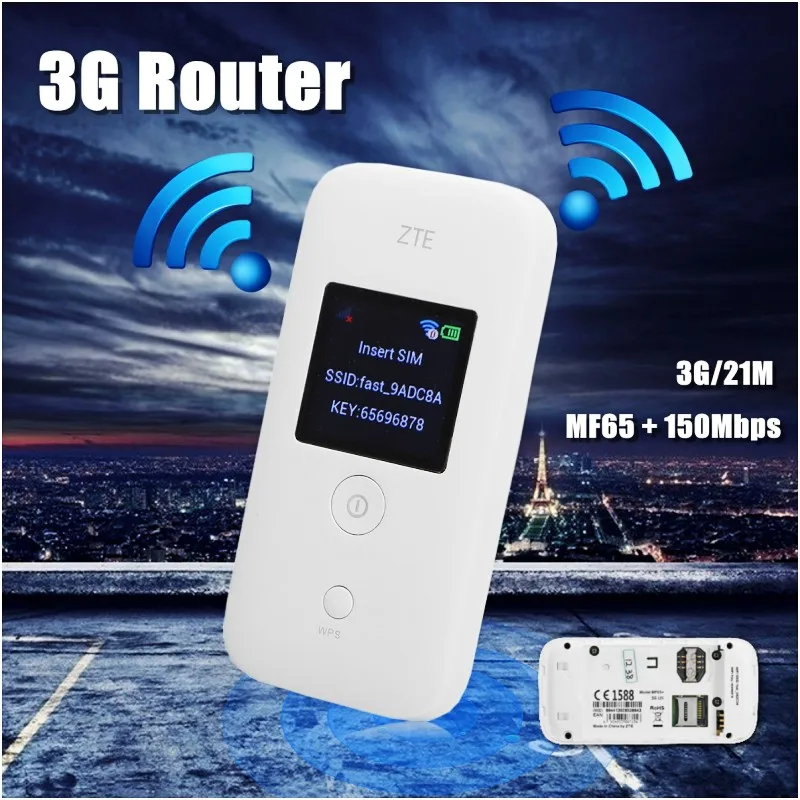 TELSTRA 3G Wifi Modem MF65 Drahtlose Tragbare Verbindet 5 geräte WEIß