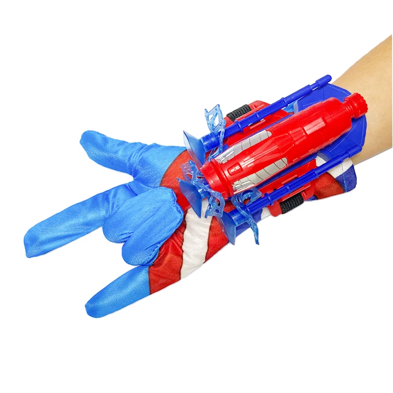 Disney Spiderman Figures Iron Man Captain America Glove Launcher Set Toys Hero Wrist Cosplay Hulk Model Soft Bullet Boy Gifts