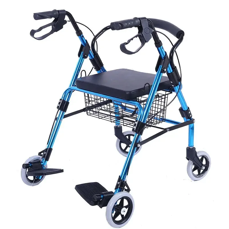 Super September Disabled Elderly Folding Shopping Stroller Shopping Rollator Walkers