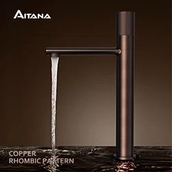 Brass black bathroom basin faucet diamond single handle design high-end hotel cold and hot dual control basin high & low faucet